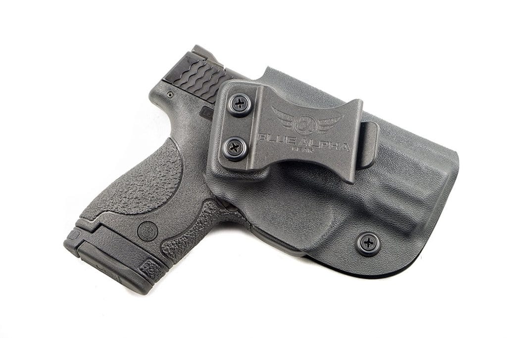 image of the Blue Alpha Gear Aero IWB Kydex Holster with glock holstered in 2017