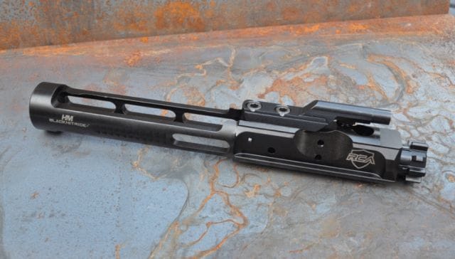 picture of a new Rubber City Armory (RCA) Titanium BCG, our top lightweight bolt carrier group