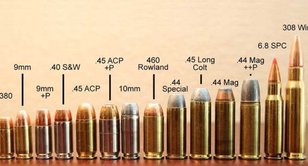 image of different bullet calibers