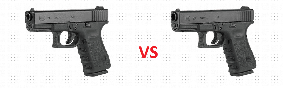 Picture of two guns with a vs in the middle