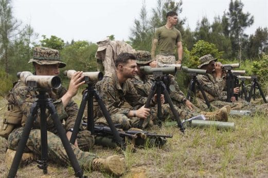 Image of Marines with spotting scopes