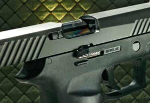 a picture of the SIG P320's slide serrations