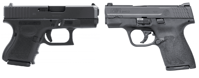 a picture of the Glock 26 and the S&W M&P9 Shield M2.0