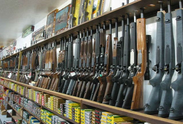 firearms in gun store