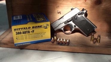 a picture of SIG P238 with 380 ACP +P Ammo