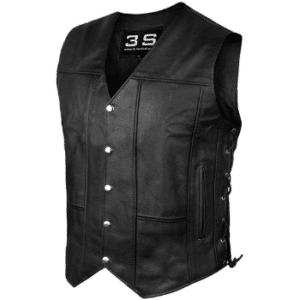 3S Motorcycle Biker MC Conceal Carry Leather Vest