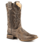 image of Mens Leather Concealed Carry Boot Waxy Brown With Embroidered Upper