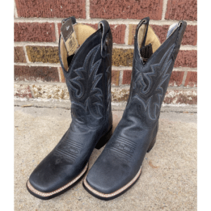 Roper Men's Leather Concealed Carry Boot in Burnished Black Loaded Black Square Toe