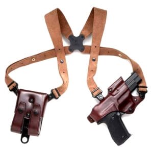 These Brown Shoulder Holsters can carry the Glock 20 and magazines