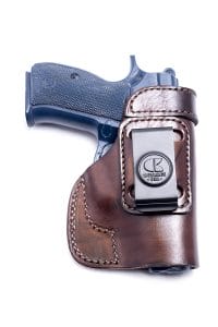 Outbags Brown Genuine Leather IWB Conceal Carry CZ 75 Holster is for inside pants (IWB) carry only