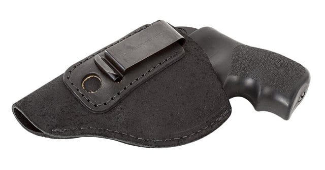 The Ultimate Suede Leather IWB Holster by Relentless Tactical is a leather holster with metal waistband clip