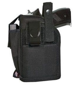 The Ace Case Holster for Kel tec PMR 30 with Laser fits on the belt using the 2-inch clip