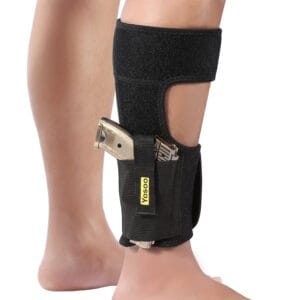 Adjustable Neoprene Concealed Ankle Carry Gun Holster with Magazine Pocket