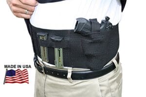 The Alpha Holster Belly Band holds your handgun securely and tightly against your body