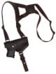 image of Barsony Brown Leather Cross Harness Shoulder Holster