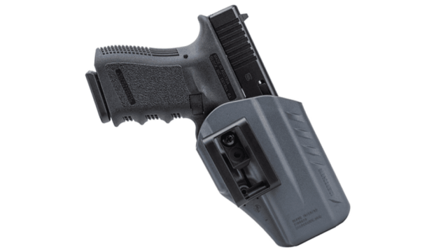 The Blackhawk Ambidextrous Appendix IWB kydex Holster completely covers the trigger mechanism