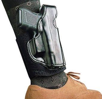 The Desantis Glock 43 Ankle Holster is constructed from PU coated, top grain saddle leather