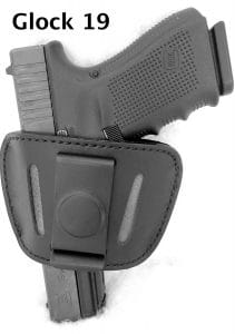 Don’t Tread on Me IWB Leather Holster is ambidextrous and can be used by both right- and left-handed shooters.