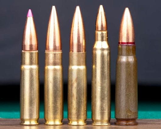 image of ar-15 bullets on display