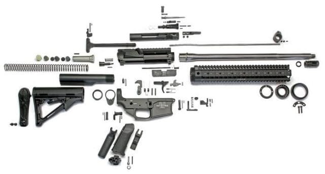 image of a fully disassembled ar 15 rifle with all the parts in 2017