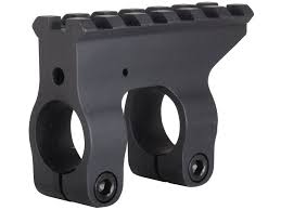 picture of the front sight base (fsb) gas block for an ar15 rifle, black on white