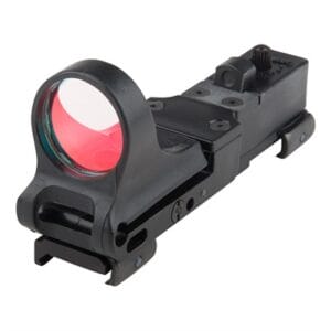 The C-MORE SYSTEMS RAILWAY RED DOT SIGHT is one of the preferred red dot sights for competitive race gun shooters