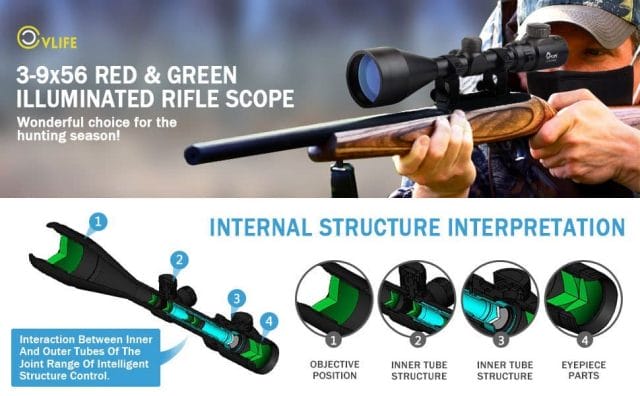 The CVLIFE 3-9X56 Rifle Scope has magnification abilities from 3 to 9 x