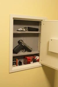 image of a gun hidden well in a wall