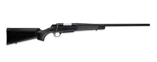 The Browning A-Bolt Composite Stalker comes with a fiberglass graphite composite grip and black rubber butt pad