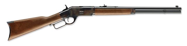 up close shot of the Winchester 1873 lever action rifle in 2017