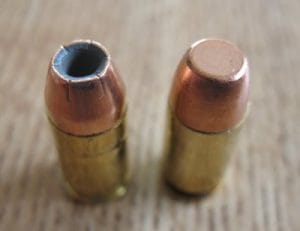 picture of a hollow point and a full metal jacket