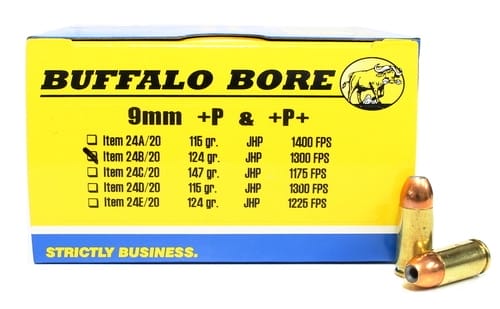 a picture of buffalo bore 9mm +p+