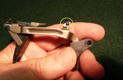 a picture of glock gen 4 trigger housing bump