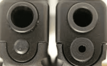 a picture of glock gen 3 and gen 4 muzzle