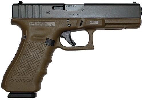 The Glock Flat Dark Earth Gen 4 10mm pistol is built for performance and durability