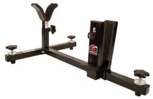 The CTK P3 Ultimate Gun Vise Shooting Rest is more capable of supporting larger, heavier firearms.