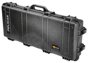 The Pelican 1700 Rifle Case features an open cell core with a solid wall design