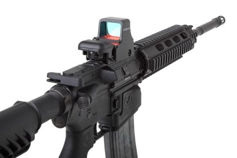 a picture of the Sightmark Ultra Shot mounted on an AR platform