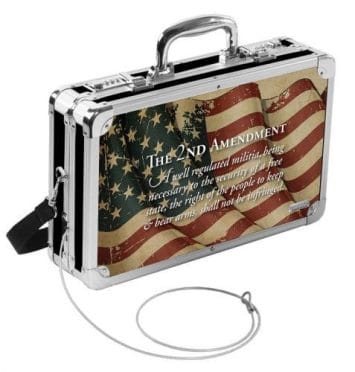 Vaultz Locking Hard-Sided 2nd Amendment Flag Handgun Case