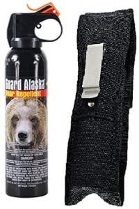 The. Bear Guard Alaska Bear Pepper Spray with Nylon Holster has been thoroughly tested in the Alaskan wilderness to ensure its effectiveness.