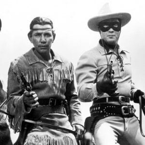 image of Lone Ranger and Tonto holding their revolvers