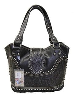 the Montana West Ladies Concealed Carry Purse is made of supple leather and lots of zippers, pockets, and closures