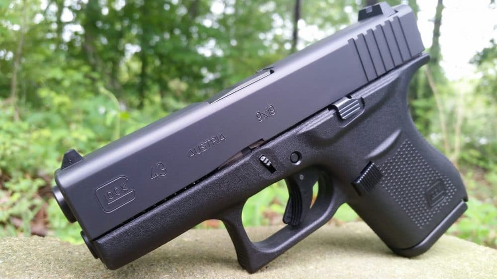 image of a glock 43 9mm handgun closeup