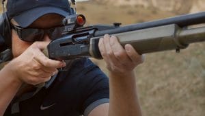 red dot sight on a shotgun