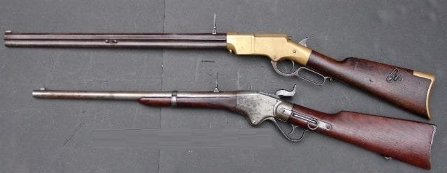 Henry Rifle and the Spencer Rifle displayed side by side