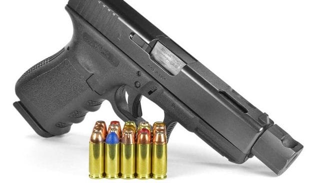 Glock 19 in 960 Rowland has a slightly longer 9mm cartridge Johnny developed to mimic true .357-Magnum ballistics out of a semi-auto