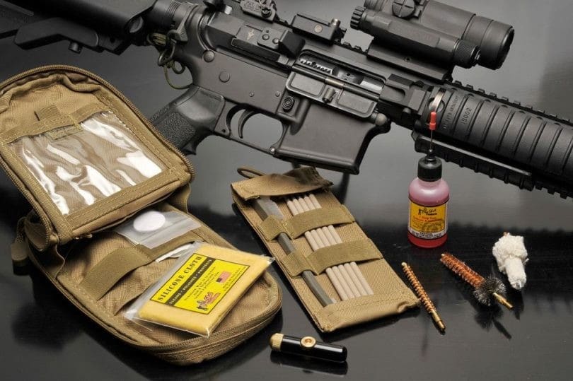 image of an ar 15 with gun cleaning kit