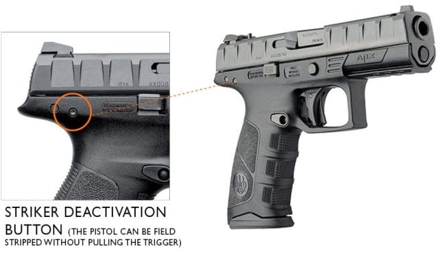 The Beretta APX Striker Deactivation Button
