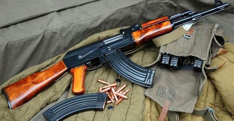 ak47 rifle with ammo