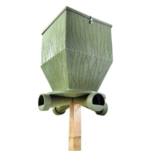The Banks Deer Feeder is Able to hold an astonishingly large amount of feed in the 300-pound range